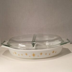 Pyrex Vintage 1959 Promotional ‘Constellations’ Divided Dish w/Cover